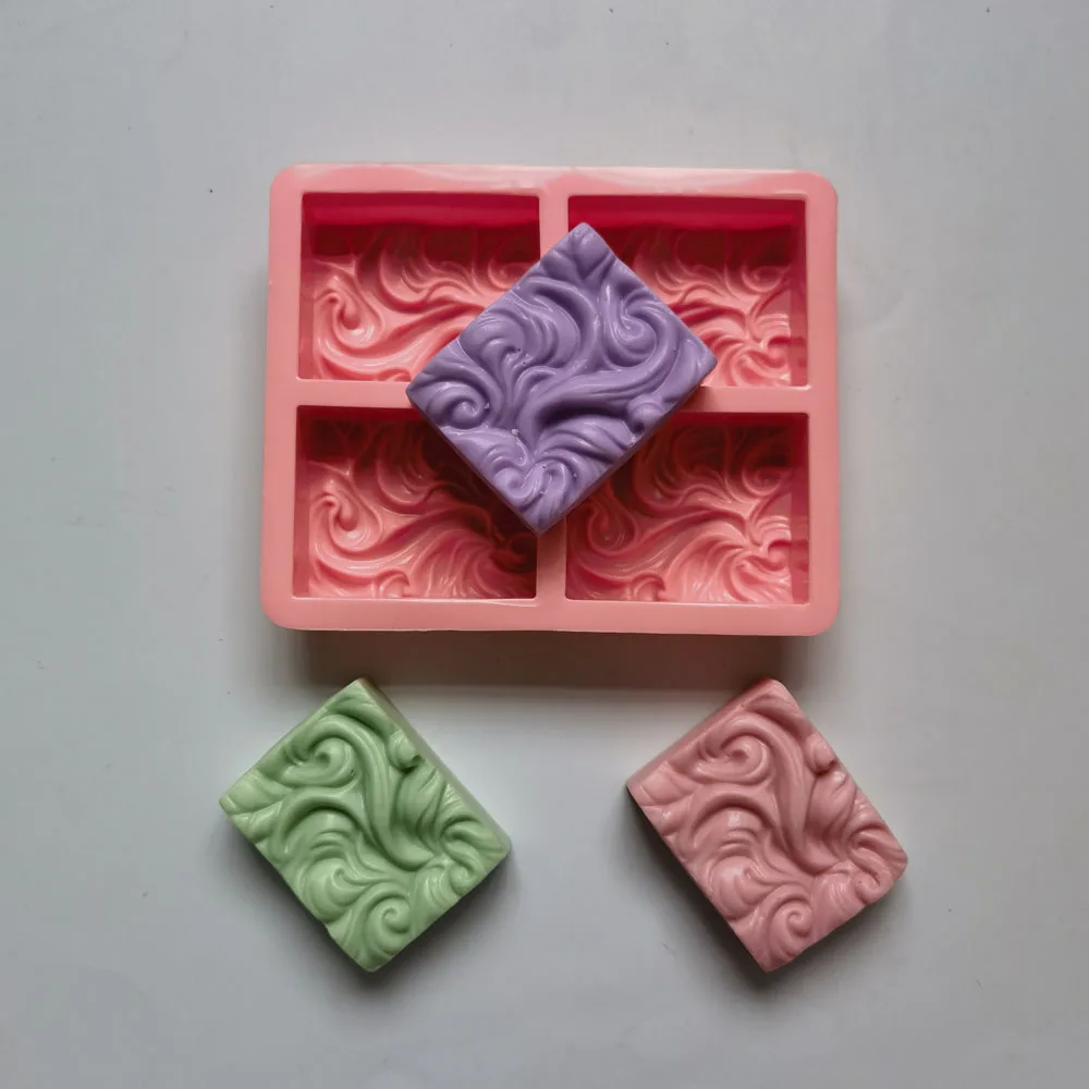 

Silicone Molds For Crafts 3d Wave Silicone Handmade Form Soap Mold DIY Aromatic Floral Mould Chocolates Flower Rectangular Mold