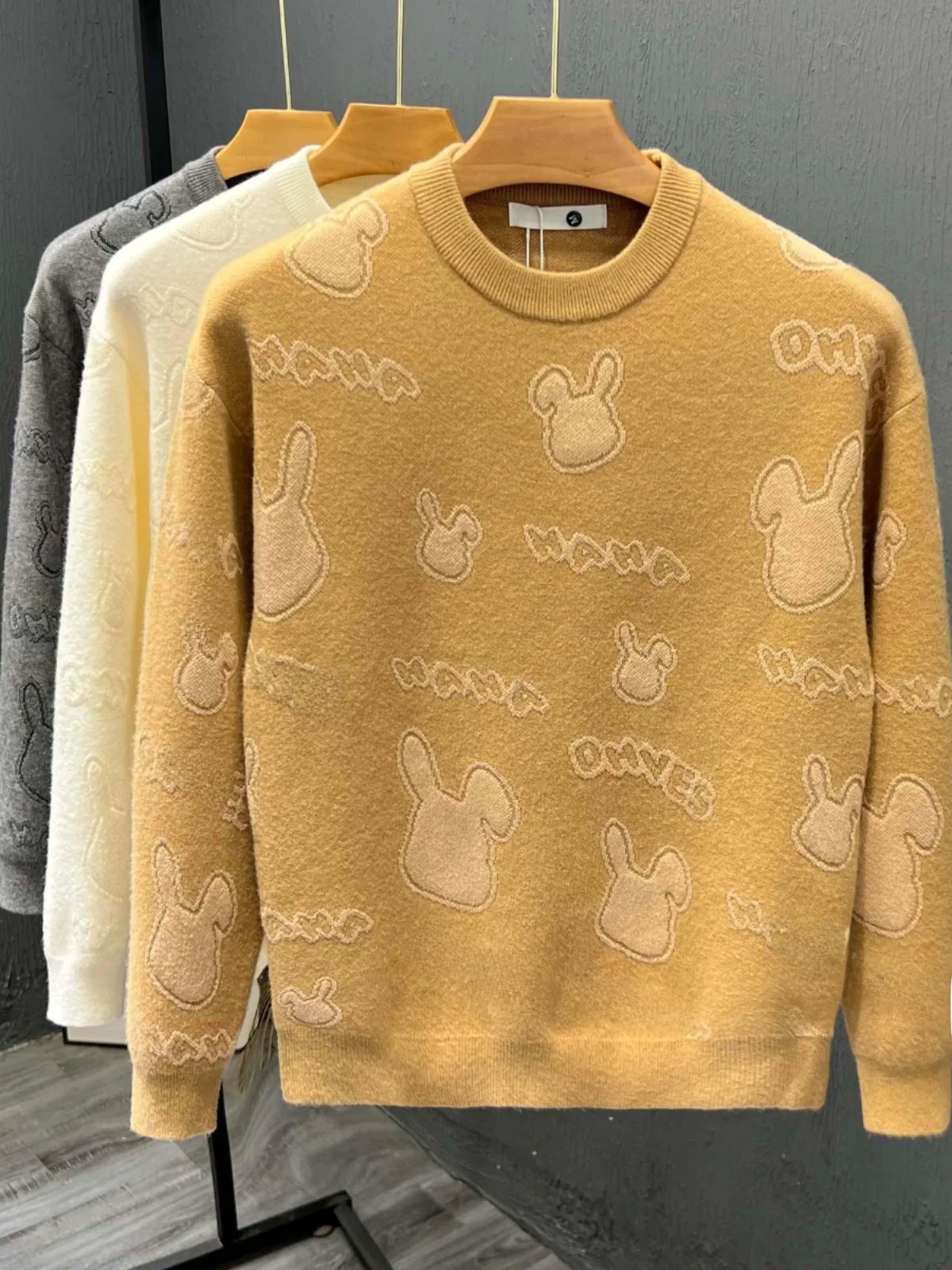 Осенне-зимний простой теплый повседневный вязаный мужской новый утолщенный