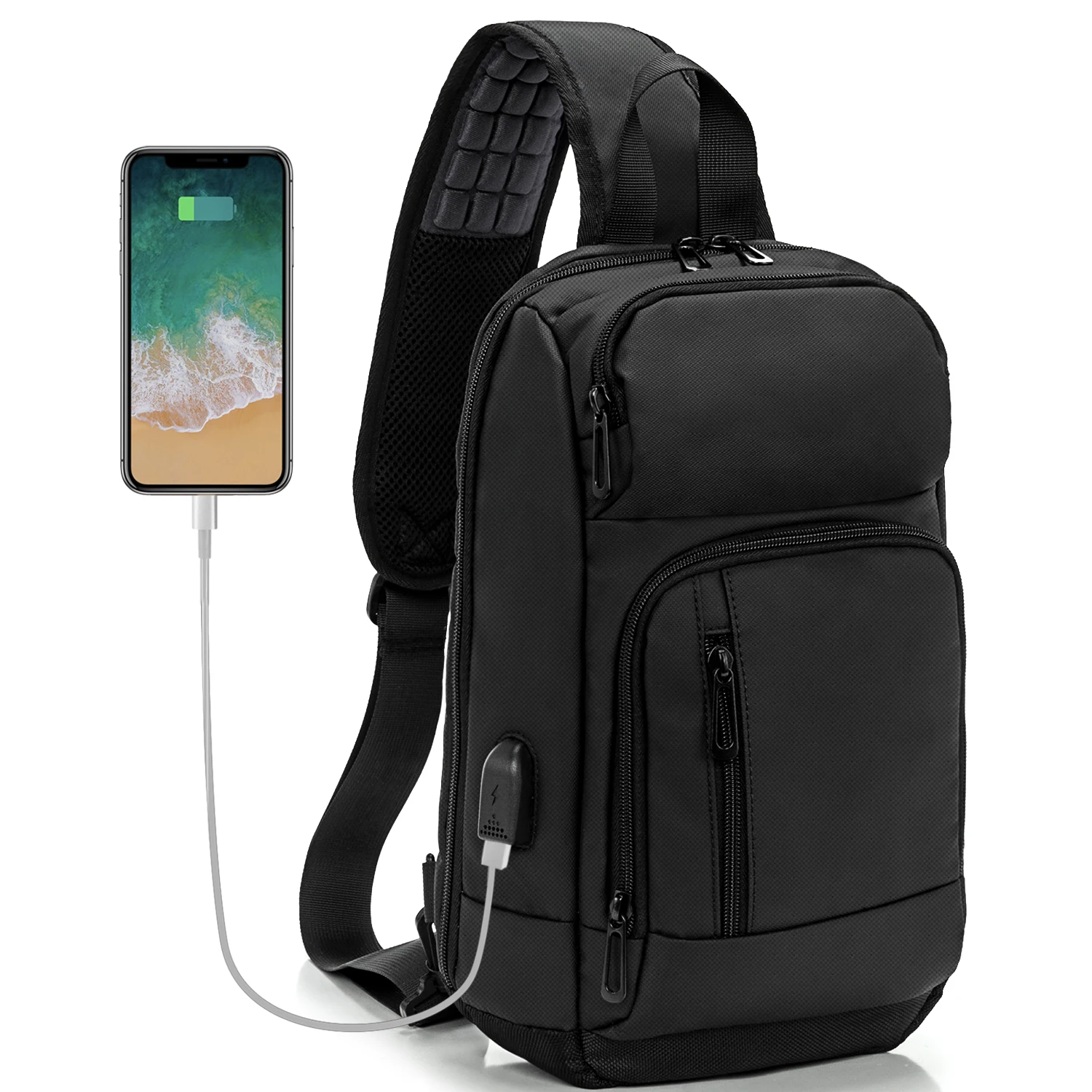 Нагрудная сумка унисекс вместительный рюкзак на плечо деловой Повседневный