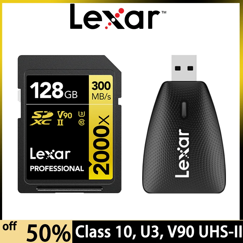 

Lexar original Professional microsd card 2000x 32GB SDXC 64GB 128GB 256GB V90 UHS-II U3 SD Card 4K/8K camera memory card 450U