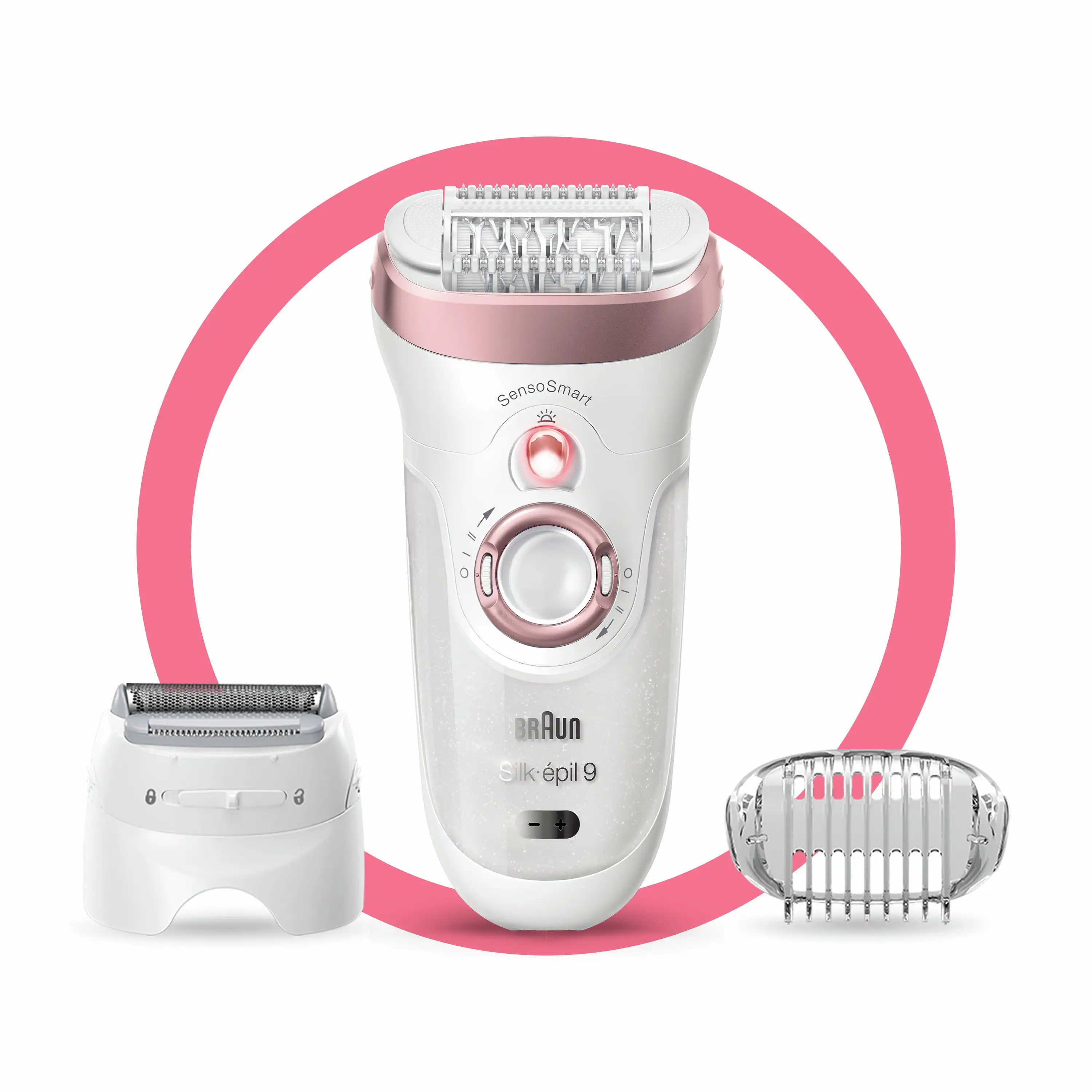 Silk-Épil 9 9-720 Epilator for Women for Long-Lasting Hair Removal, White/Bronze