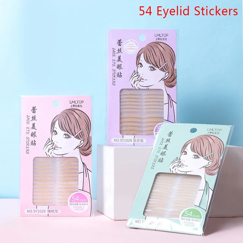 

54Pcs Lace Double Eyelid Stickers Mesh Beauty Eye Paste For Girl Big Eyes Make Up Stickers