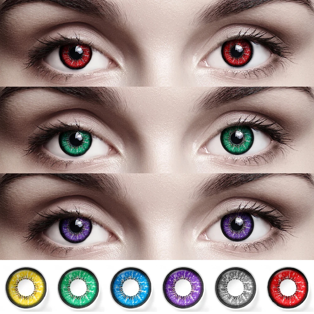 

Цветные контактные линзы для глаз Аниме Косплей цветные линзы синие красные разноцветные линзы контактные линзы красивые ученики