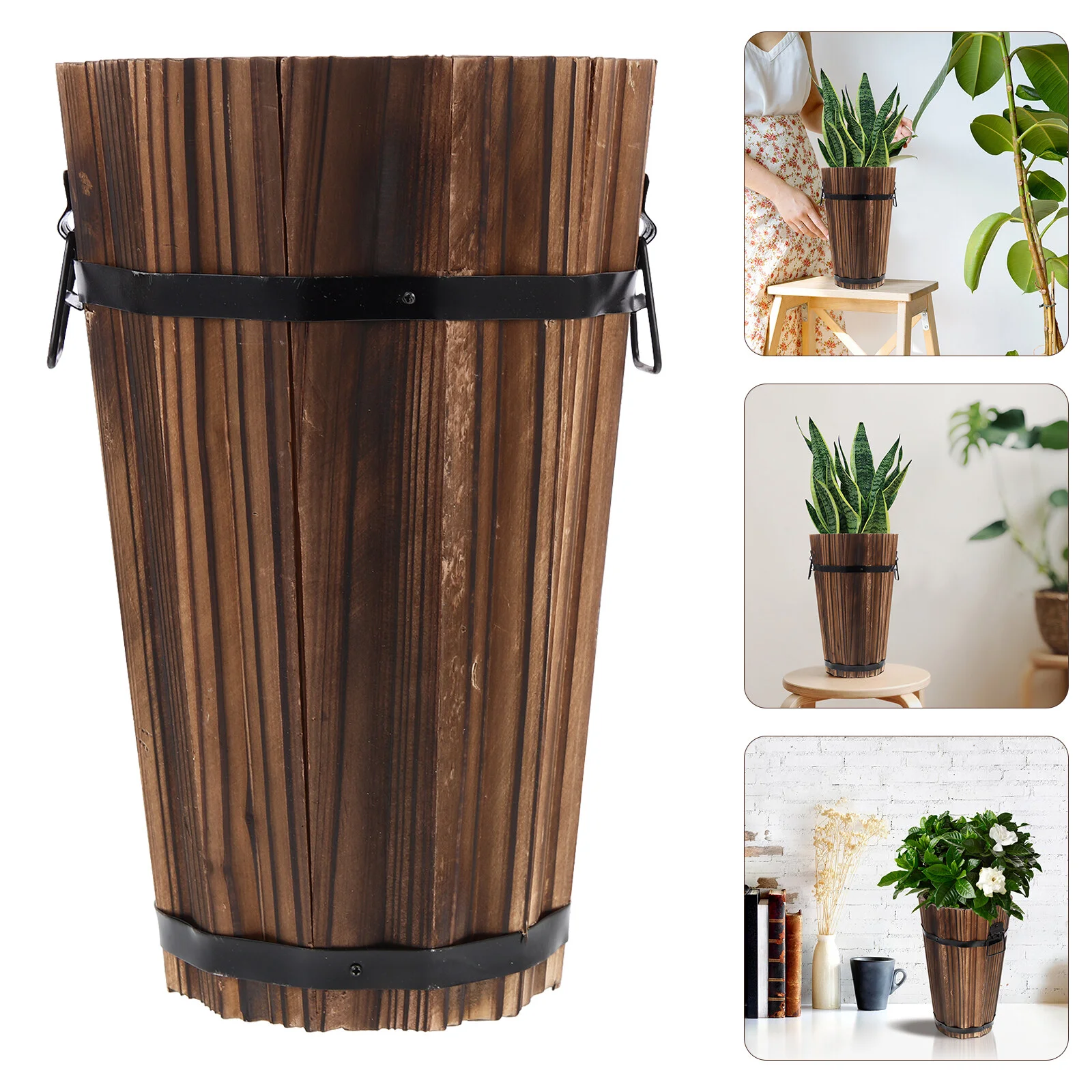 

Flowerpot Decorative Vintage Creative Flower Plants Succulent Flowerpots Bucket
