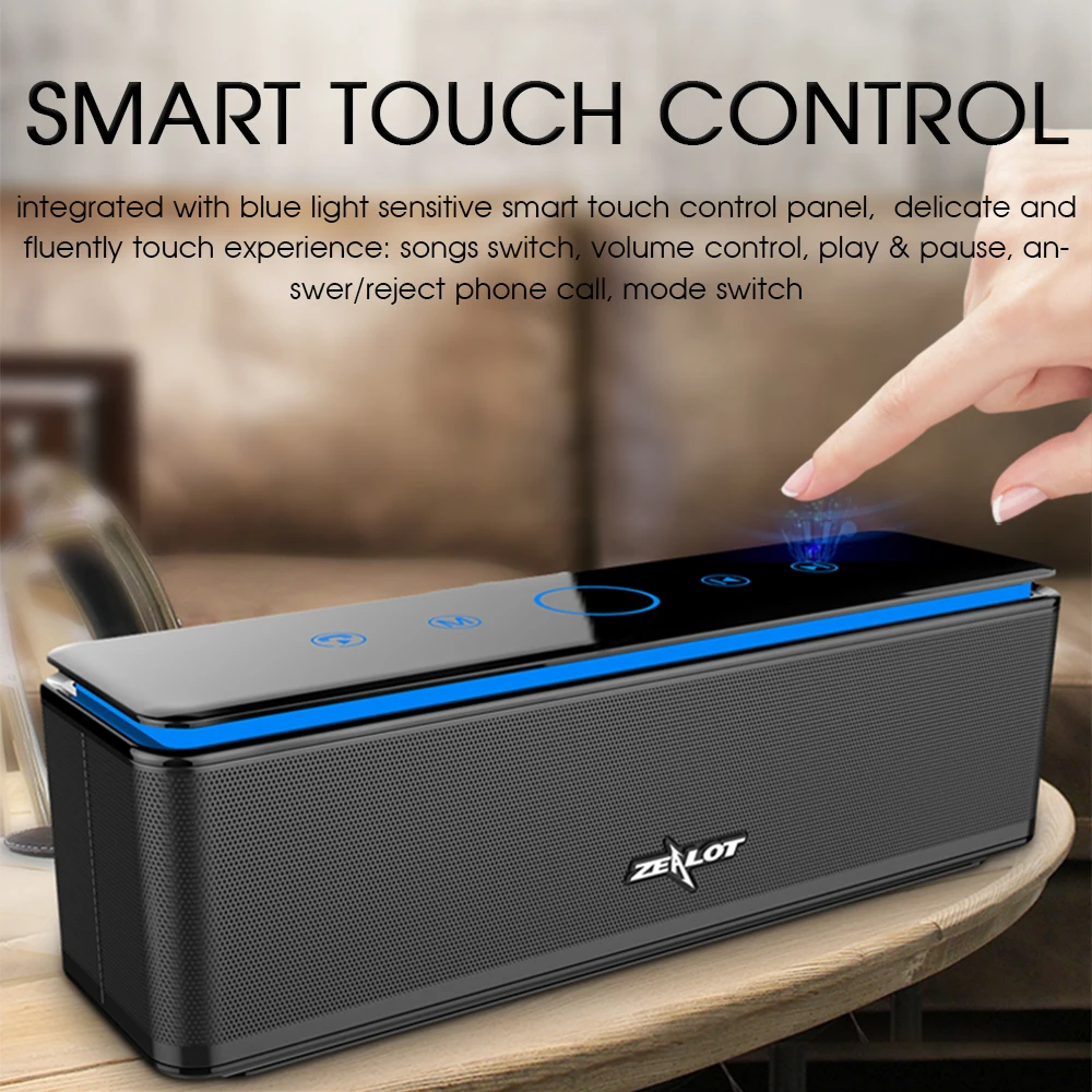 ZEALOT S7 Портативный Bluetooth динамик беспроводная звуковая панель объемный звук