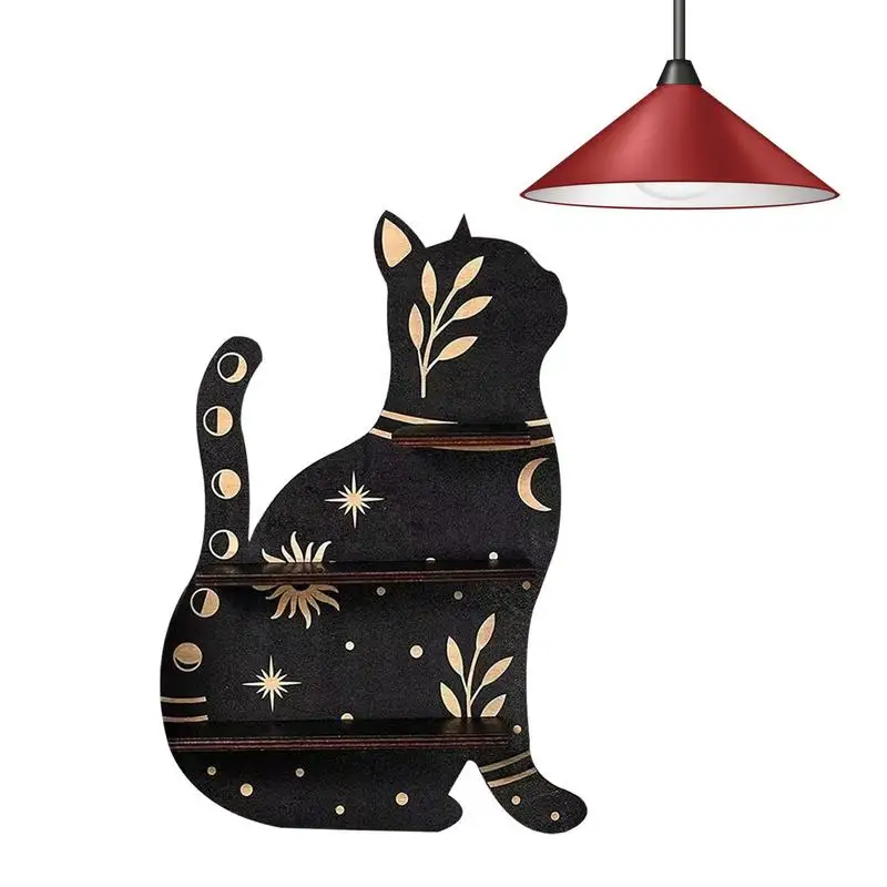 

Настенная Хрустальная полка в форме кошки, прочный Хрустальный держатель, полка для рок и драгоценных камней, креативное настенное украшен...