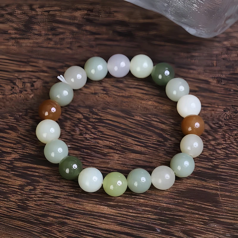 Браслет из нефритовых бусин Hetian натуральный нефритовый резной Шарм дизайнерский