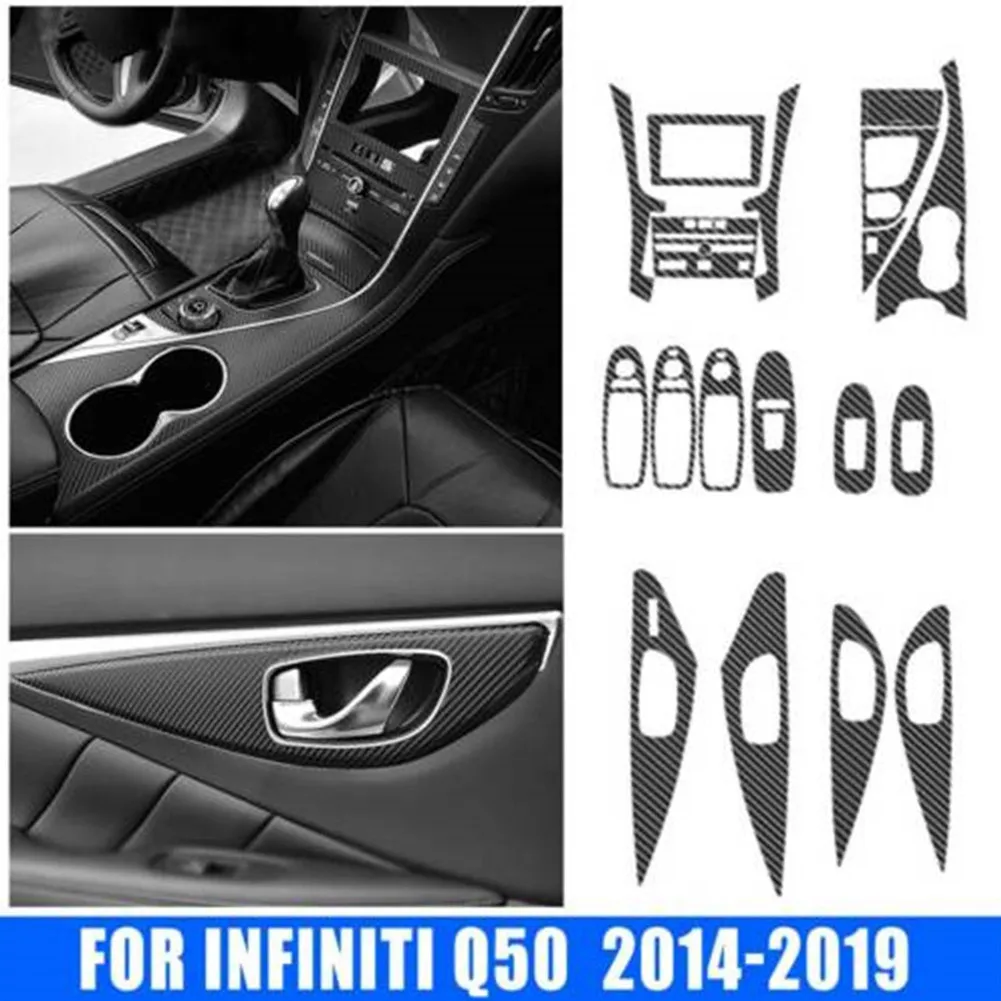 

Стикеры для интерьера Infiniti, аксессуары для автомобиля, стильная отделка из углеродного волокна