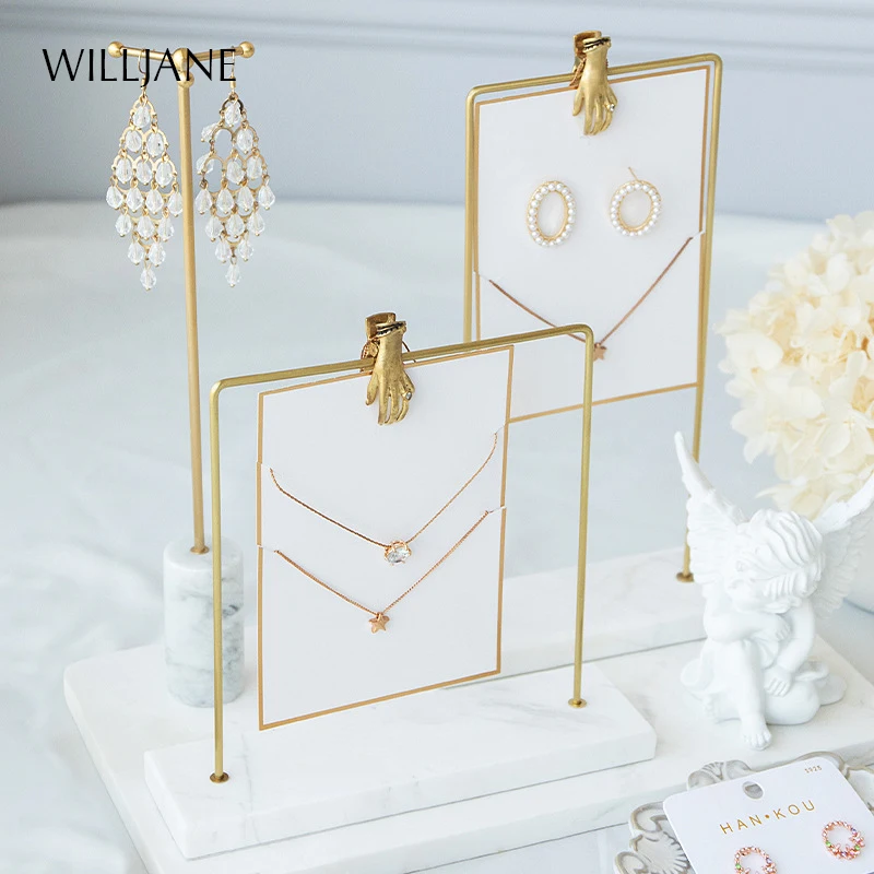 Metal Earrings Organizer Stand Frame Hook Jewelry Display Holder Necklace Chain Hanging Rack for women Bracelet Storage Showcase