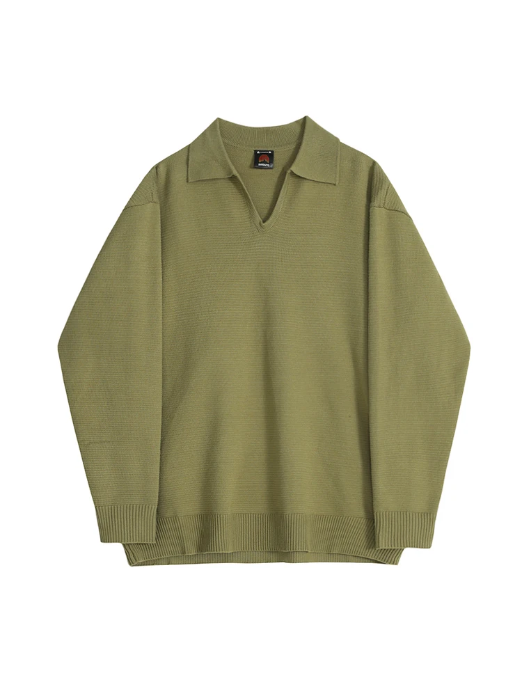 Корейский стиль уличные мужские свитера с v-образным вырезом однотонный