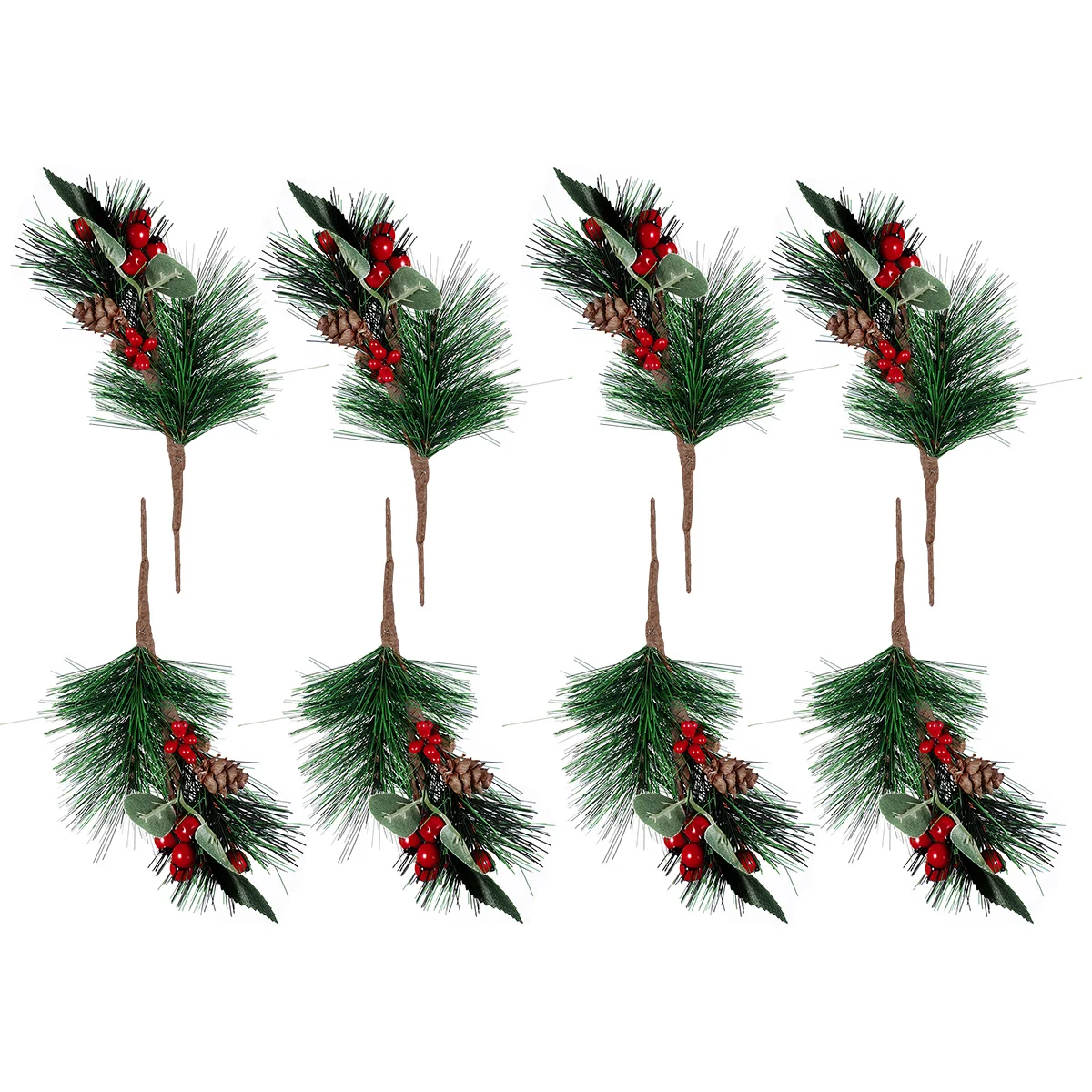

Vosarea 10pcs Small Artificial Pine Tree Picks Stems for Christmas Flower Arrangements Wreaths Home Decoration