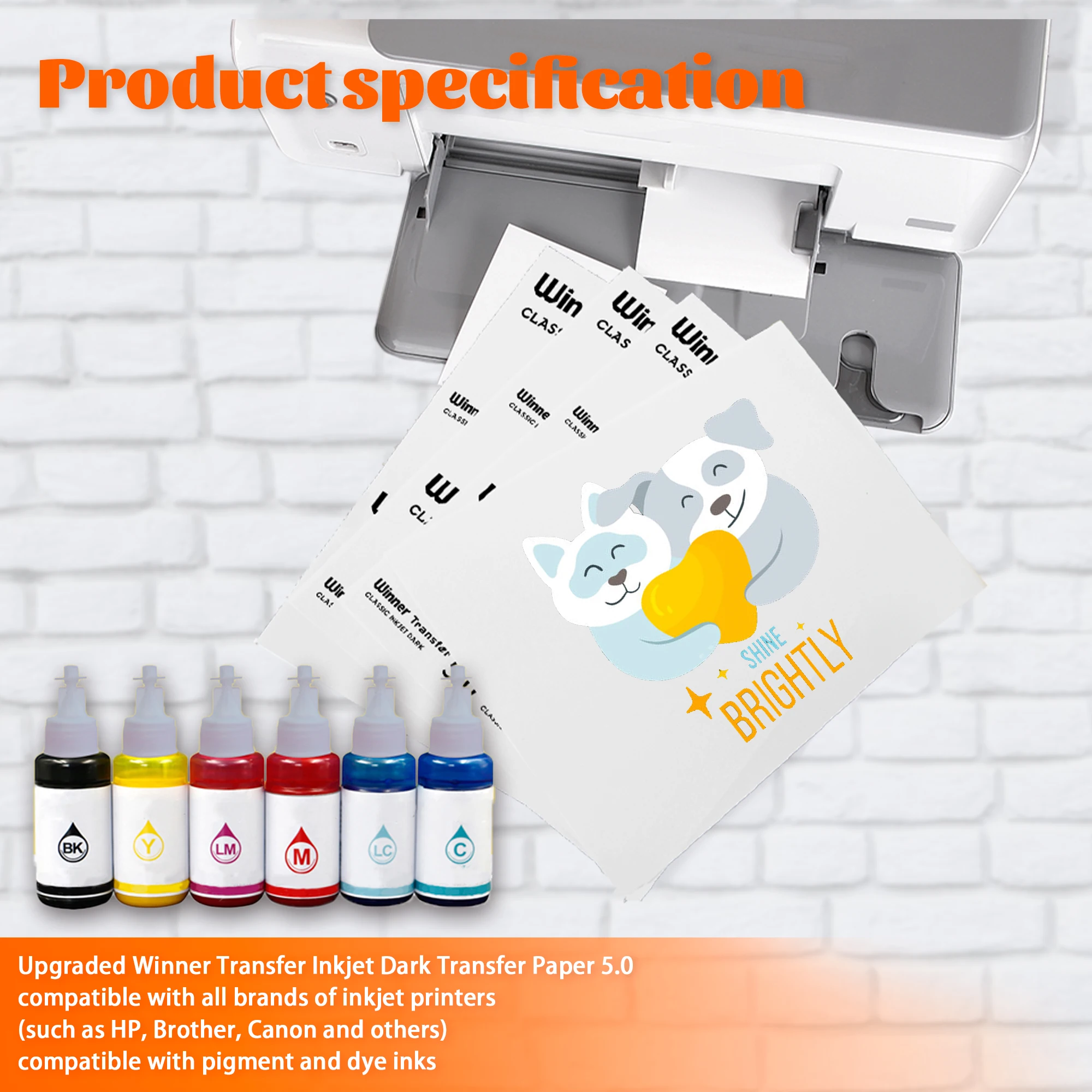 Ceny WinnerTransfer Papier Termiczny Do Koszulki Papier Do Druku Na Ciemna Tkanina Drukarka Atramentowa Papier żelazny Do Odzieży A4100Sheets