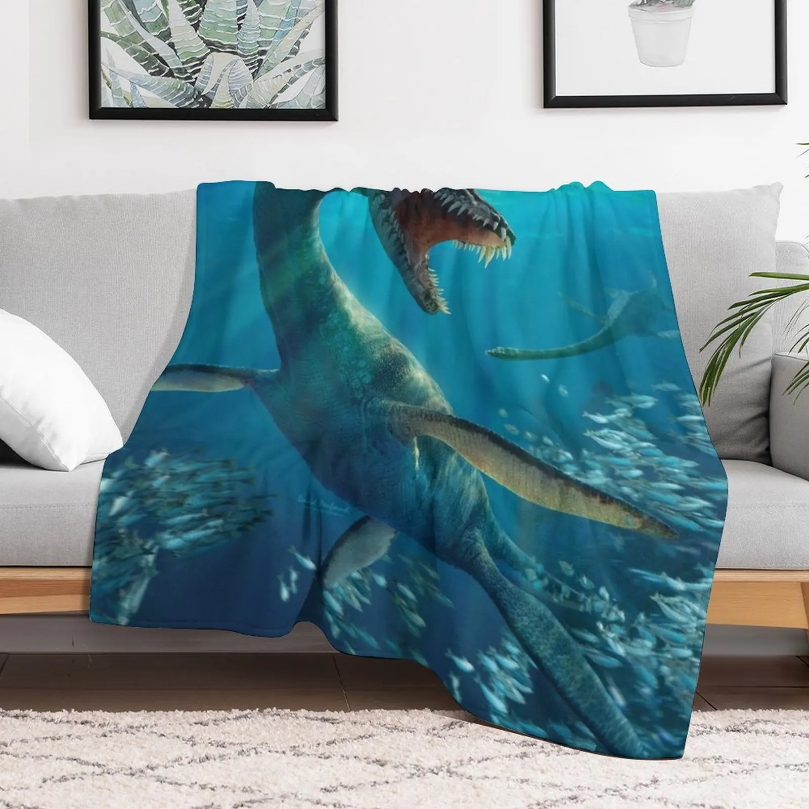 Одеяло Плезиозавр из фланелевой ткани роскошные пледы
