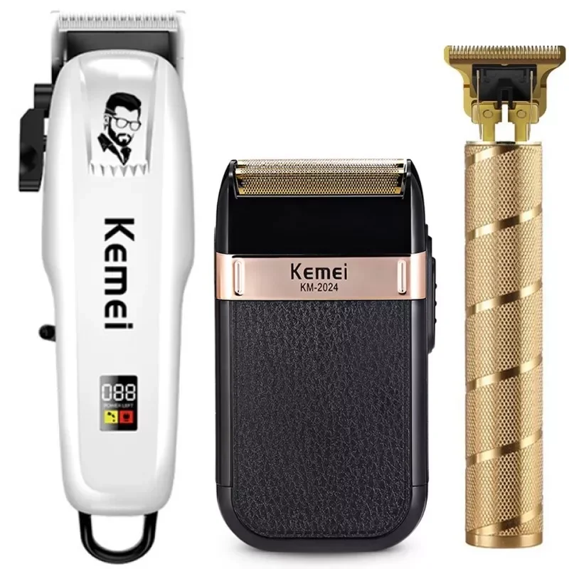 

Kemei Professional Barber Hair Clipper Rechargeable T-Outliner Finish Cutting Machine Beard Trimmer Shaver Cordless