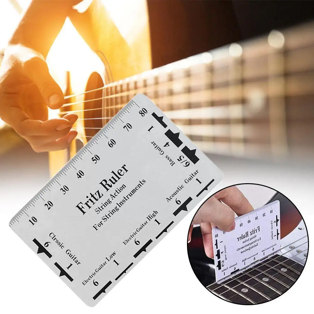 

1pcs Guitar Measuring Ruler String Action Gauge String Pitch Ruler For Bass Classical Electric Acoustic Guitar Tools Rulers L3f2