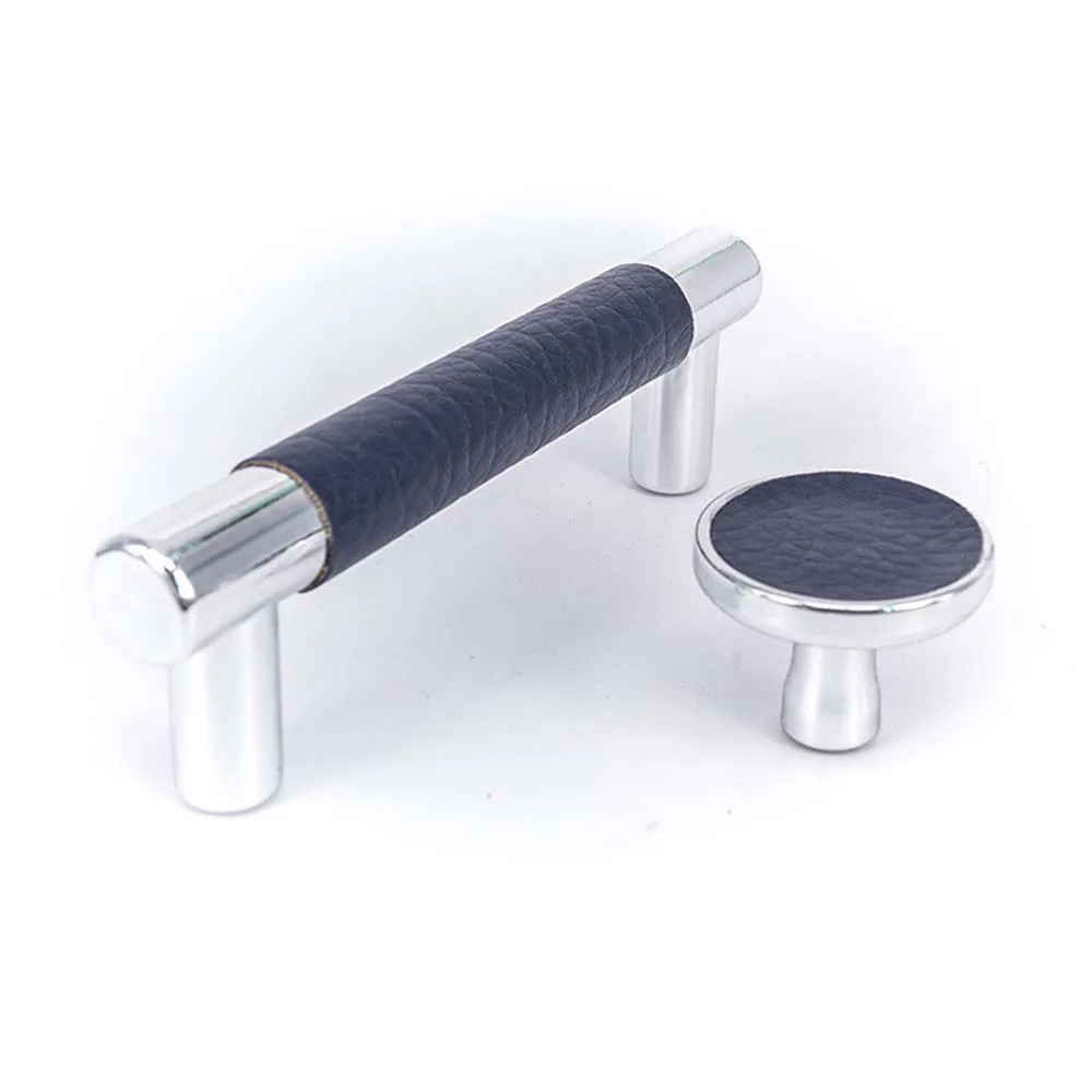 Т-образная круглая пластиковая кожаная дверная ручка для шкафа простая