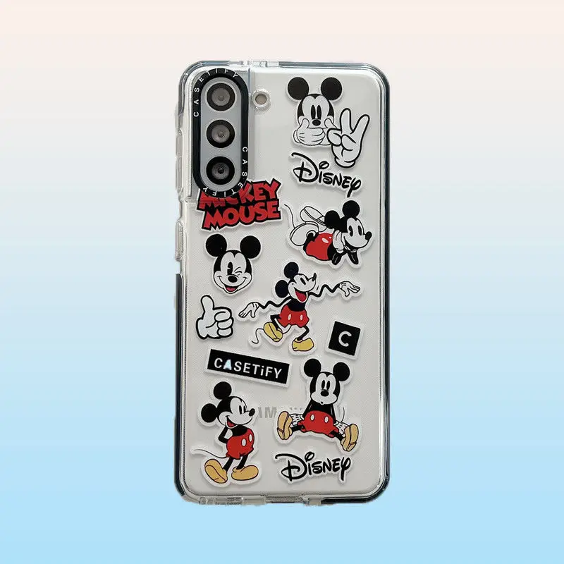 

Disney Cartoon Mickey Minnie New Transparent Phone Case Cover for Samsung Galaxy S22 S21 S20 Plus Ultra Silicone Soft Case 2022