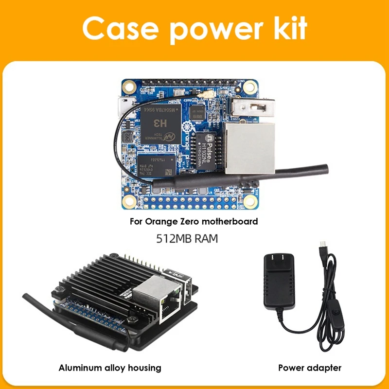 

For Orange Pi Zero 512MB Allwinner H3 Chip Development Board Programming Microcontroller+Shell+Power Adapter