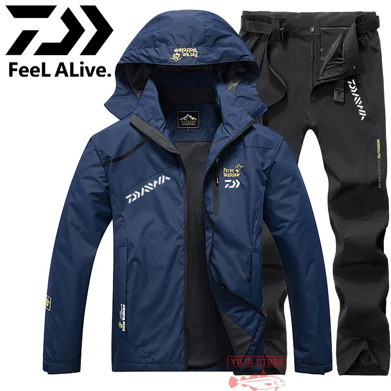 

Новый мужской костюм Daiwa для рыбалки на весну и осень, тонкий рыболовный костюм с капюшоном, спортивный костюм для альпинизма, водонепроницаемый костюм для кемпинга и рыбалки