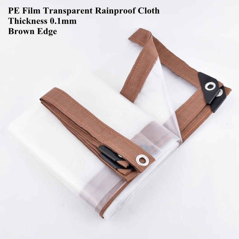 0.1mm Transparent Film Rainproof Cloth Succulent Plant Keep Warm Brown Edge Home Waterproof Dustproof Cloth Pet House Tarpaulin