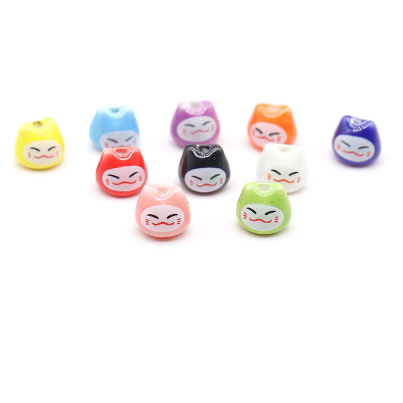 

Mini Cat Head Ceramic Beads For Jewelry Making 8x10mm Lovely Cat Shape Porcelain Colorful DIY Bead Jewelry Making Wholesale