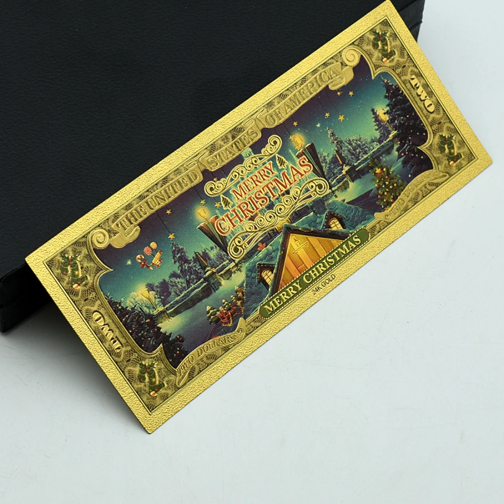Санта-Клаус Счастливого Рождества американская золотая фольга за 2 доллара