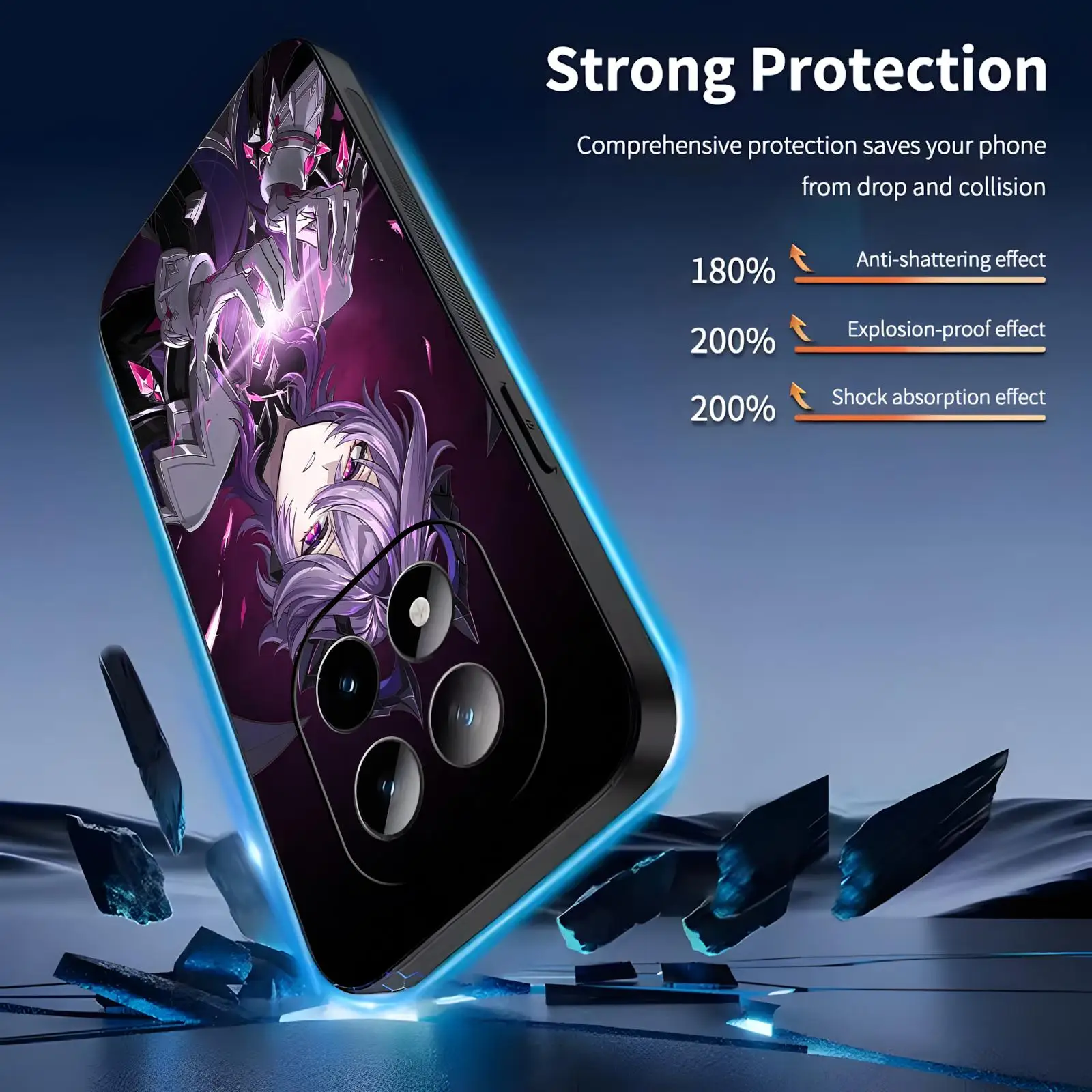 Фото Чехол для телефона Genshin Impact Durin для Redmi Note15 14 13 12 11Pro Plus 5G 14C A3, мягкий черный чехол для телефона №2