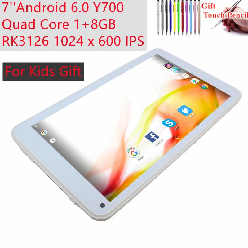 Дешевый 7-дюймовый планшет Glavey, Android 6,0, четырехъядерный процессор RK3126, 1 ГБ ОЗУ, 8 Гб ПЗУ, Y700, 1024x600, IPS, с двойной камерой, поддержка Wi-Fi от AliExpress RU&CIS NEW