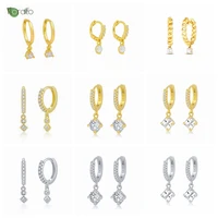 925silver needle white zircon pendant gold earrings for women fashion hoop earrings wedding high luxury jewelry accessories gift