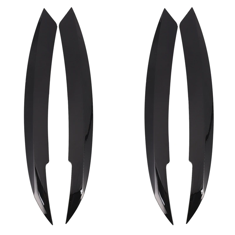 

4X Car Headlights Eyebrow Eyelids Sticker For Volkswagen Jetta MK6 Car Black