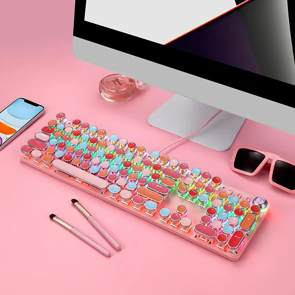 Колпачки для клавиш в стиле панк серии помада 104 механической клавиатуры