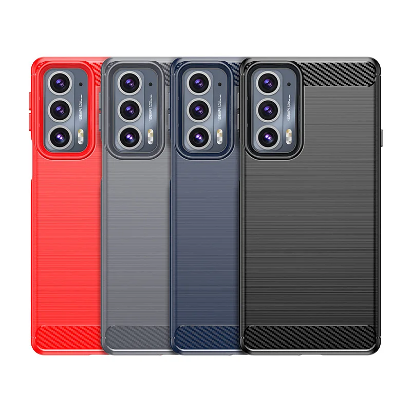 

For Motorola Moto Edge 20 S Pro Lite X30 Soft TPU Case Phone Protective High Quality Brushed Carbon Fiber Shockproof Soft Case