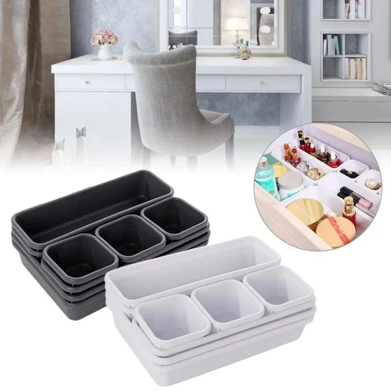 

8pcs Household Drawer Organizers Dustproof Desk Stationery Storage Box Women Makeup Organizer for Kitchen Bathroom Accessories