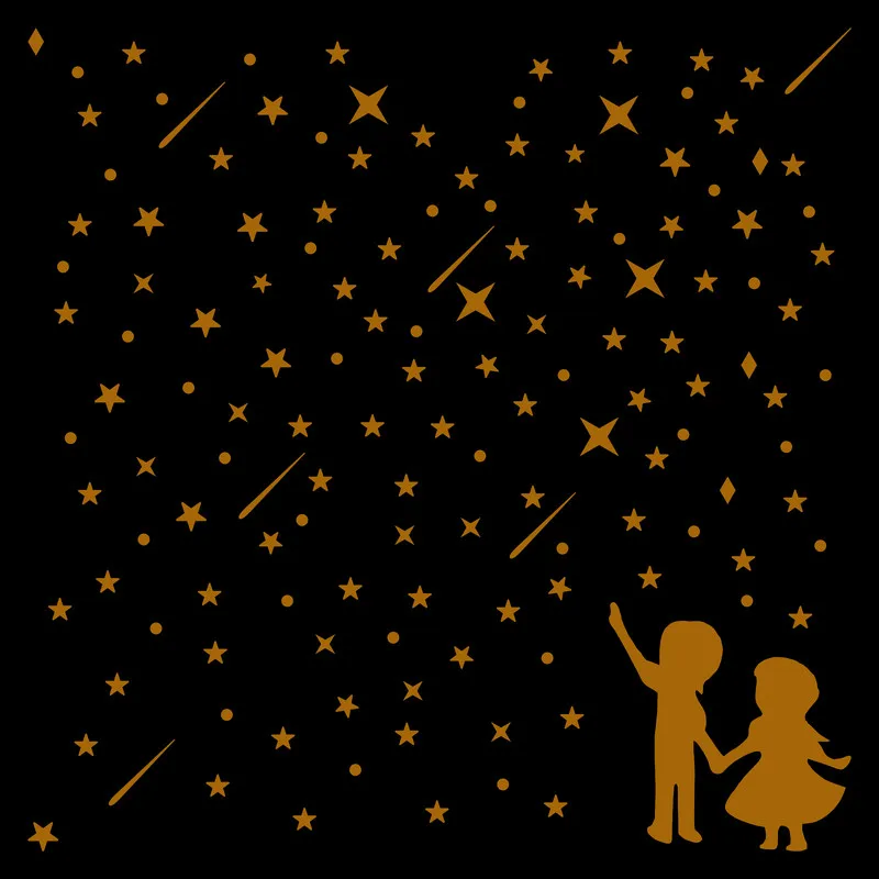 Романтические светящиеся наклейки с изображением метеоритного дождя звездного