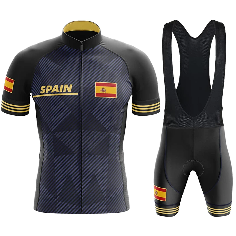 

Cycling Bib Tricuta Man Clothes Men Spain National Flag Summer Bike Jersey Uniform Mtb Male Clothing Shirt Men's Jacket Pants