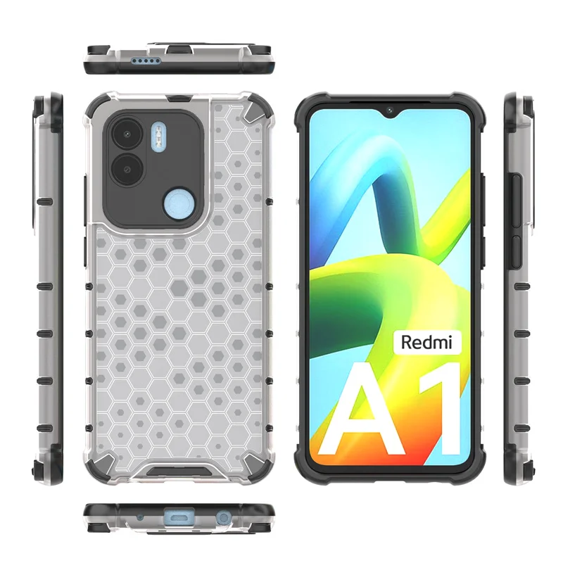 Shockproof Case for Xiaomi Redmi A2 Plus Cover Redmi A2 Plus Capas Transparent Back Honeycomb Clear Cover Redmi A2 Plus Fundas