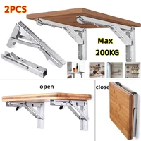 2pcs multiple sizes triangle folding angle bracket heavy support adjustable wall shelves mounted table shelves home hardware