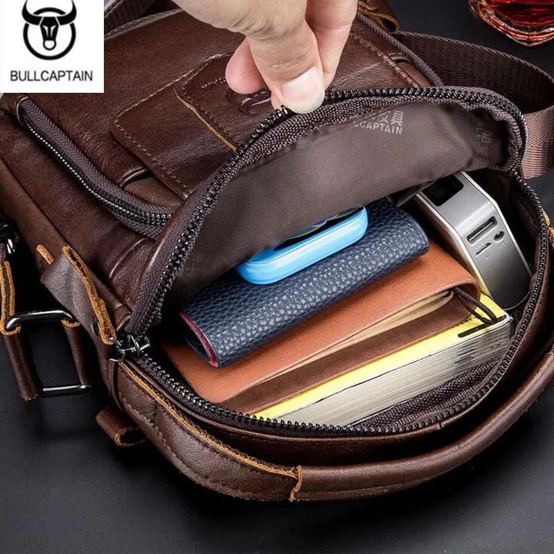 BULLCAPTAIN brand fashion leather for men shoulder bag Messenger shoulder bags business Tote Bags high quality men bag