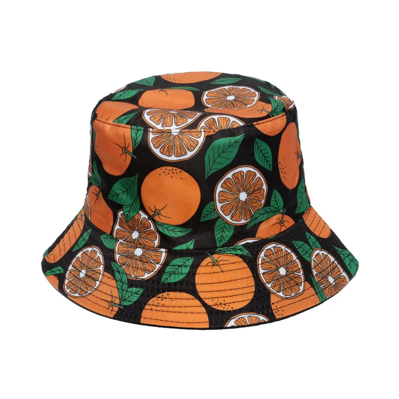 2022 New Fruit Print Bucket Hat Spring and Summer Outdoor Sun Hats Cute Strawberry Watermelon Cherry Fisherman Cap Men Bonnet images - 6