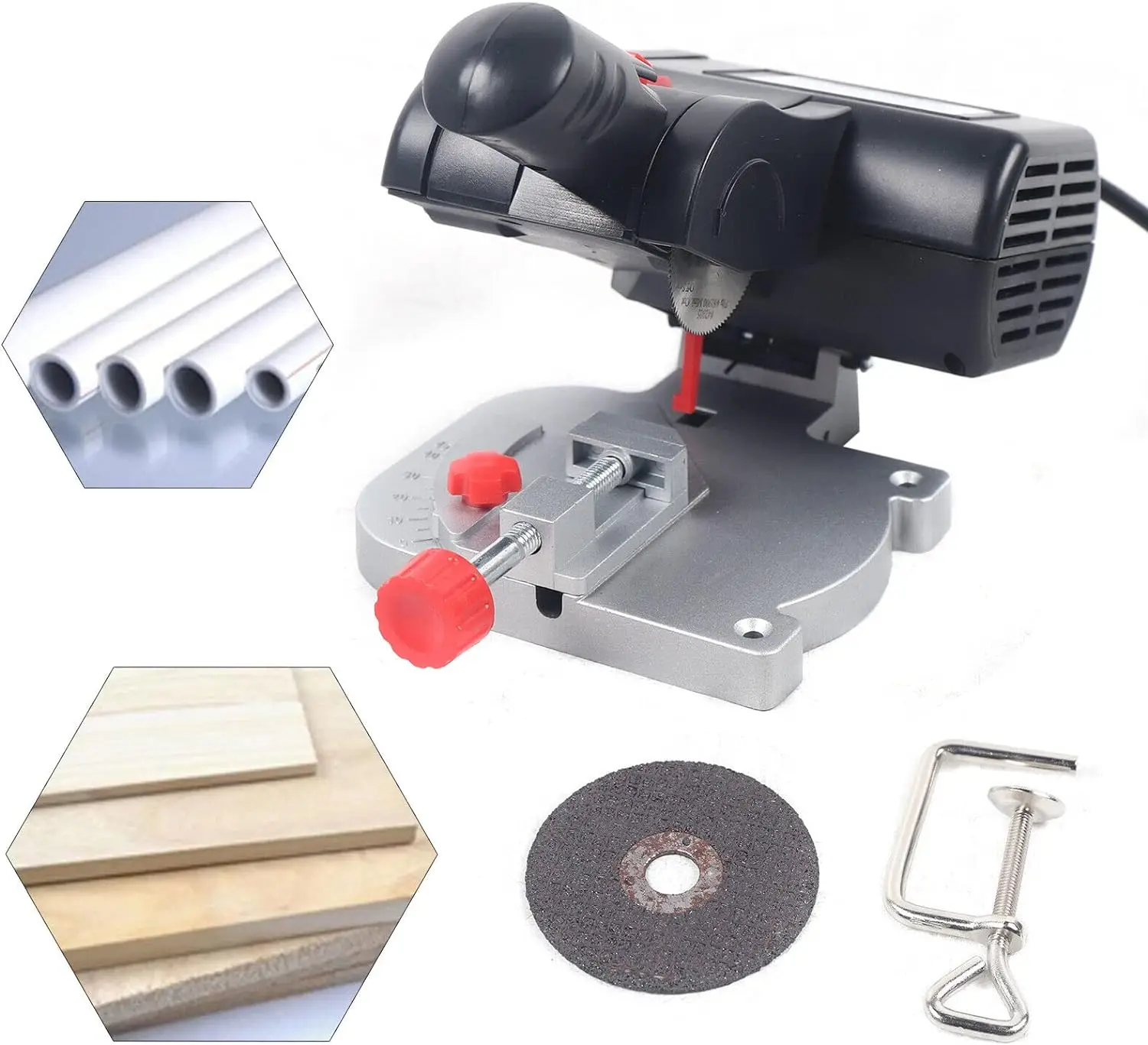 Настольная мини-пила для резки под углом 45 ° пила с 2 лезвиями металла дерева