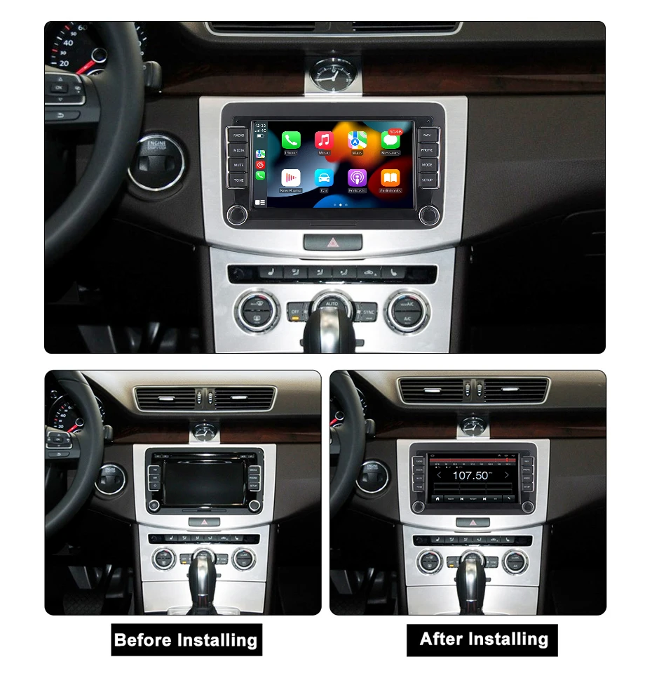 2 din Android 11 Carplay автомобильный радиоприемник мультимедийный плеер для VW Volkswagen Passat B7