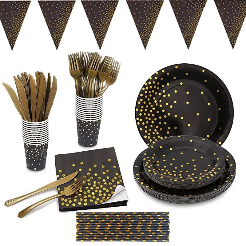 

Blue Theme Parti Supplies Stamping Golden Cutlery Baby Shower Seabed Party Decor Kids Favor Pirate Theme