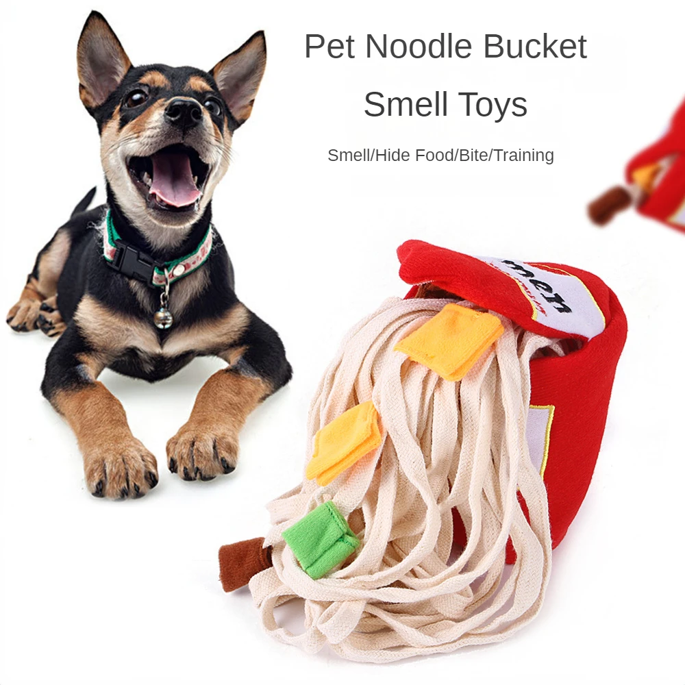 

Pet Sniffing Toy Noodle Bucket Cute Pet Toy Cat and Dog General Molar Plush Toy Pet Toys Pet Products Dog Toys for Large Dogs