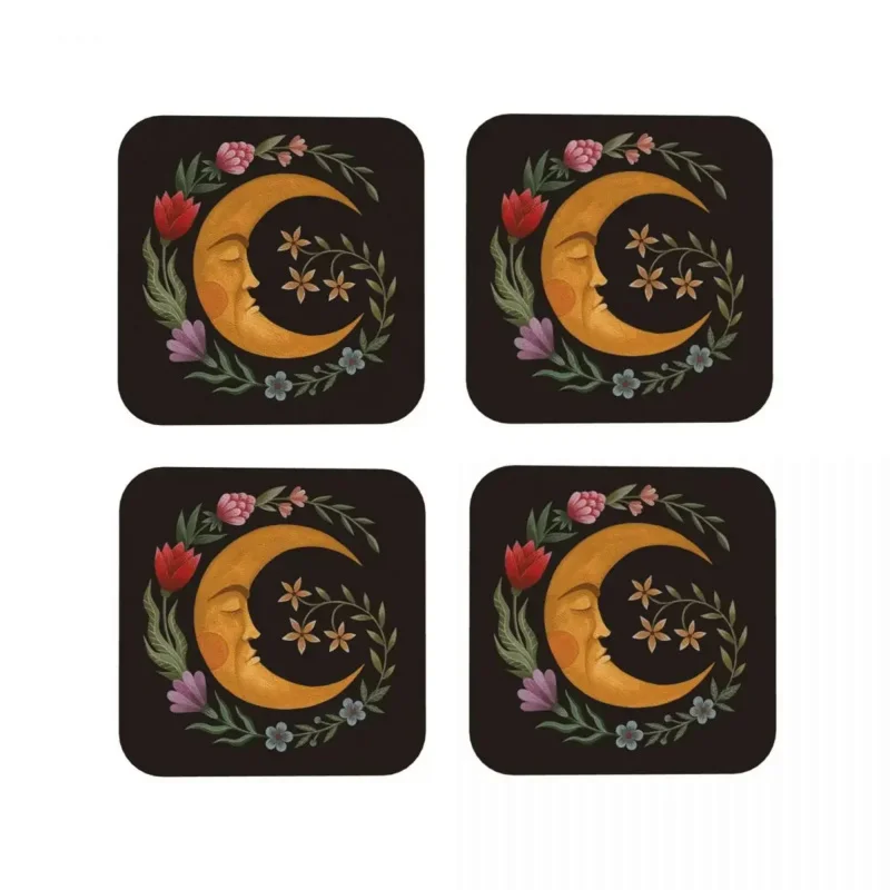 

Midsummer Moon Coasters Coffee Mats Set of 4 Placemats Cup Tableware Decoration & Accessories Pads for Home Kitchen Dining Bar