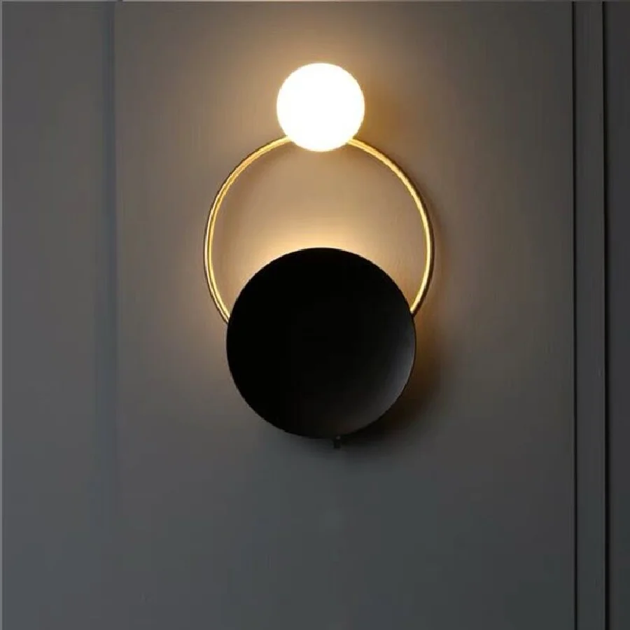 

LukLoy Postmodern Sconce Light Luxury LED Wall Lamp Villa Bedroom Bedside Aisle Wall Light Glass Gold Metal Decorative Lights