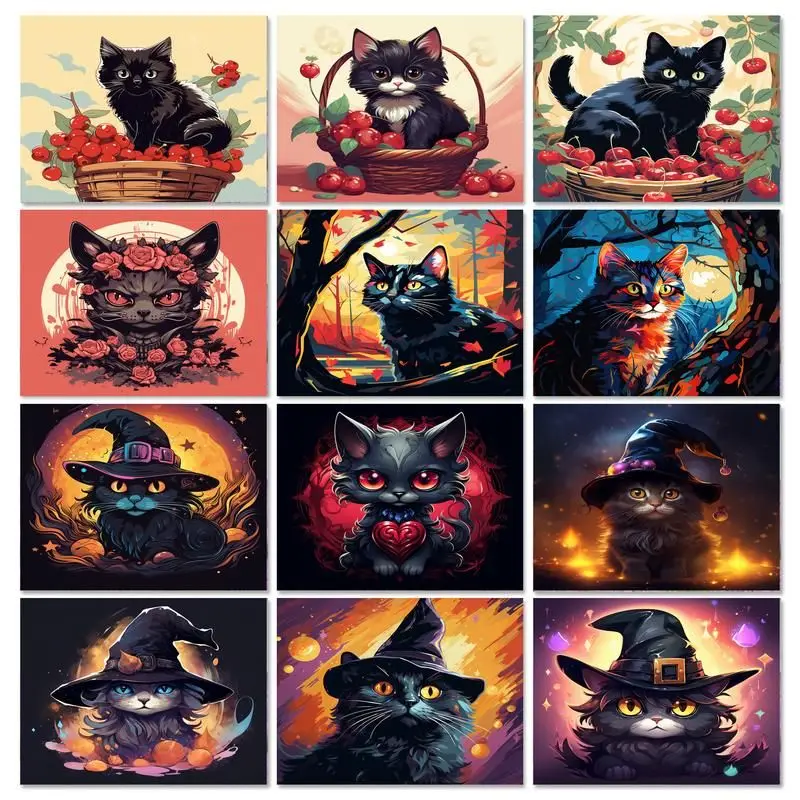 

GATYZTORY акриловые картины по номерам Стартовые наборы черные женские наборы Aylic Краска фоторамки настенное искусство для украшения дома C