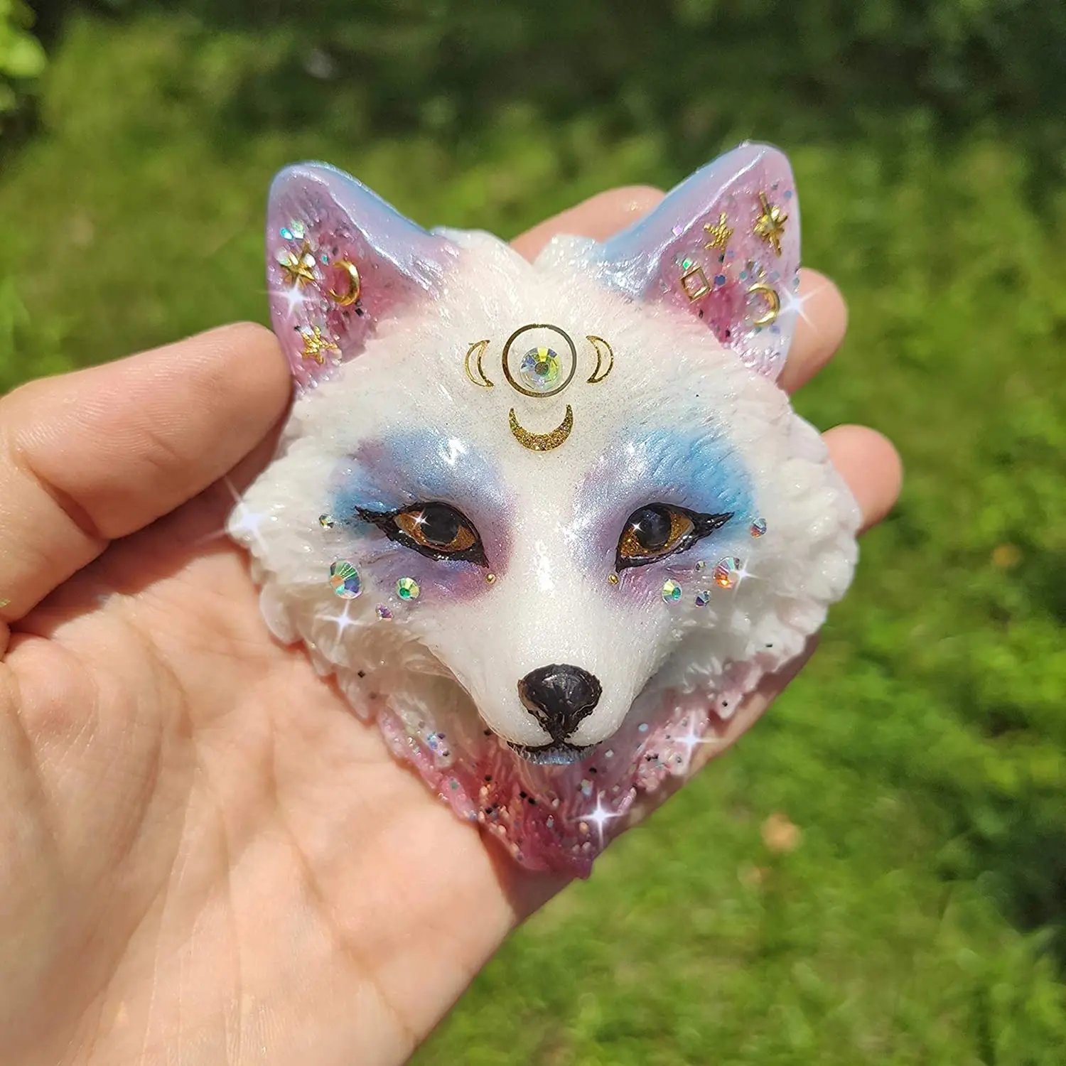 Силиконовая форма для эпоксидной смолы с лисьим лицом духов животных тотем