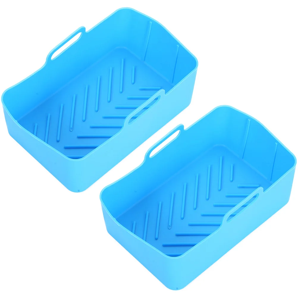 

2Pcs Reusable Air Fryer Pot Silicone Pot Basket Grill Pot Air Fryer Tool Air Fryer Supply