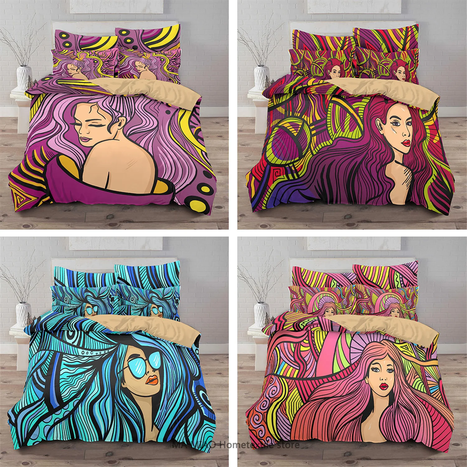 

2/3 Pcs Abstract Person Duvet Cover Set 3D HD Digital Print Bedding Sets Boys Teens Kids Soft Microfiber Quilt Cover Pillowcases