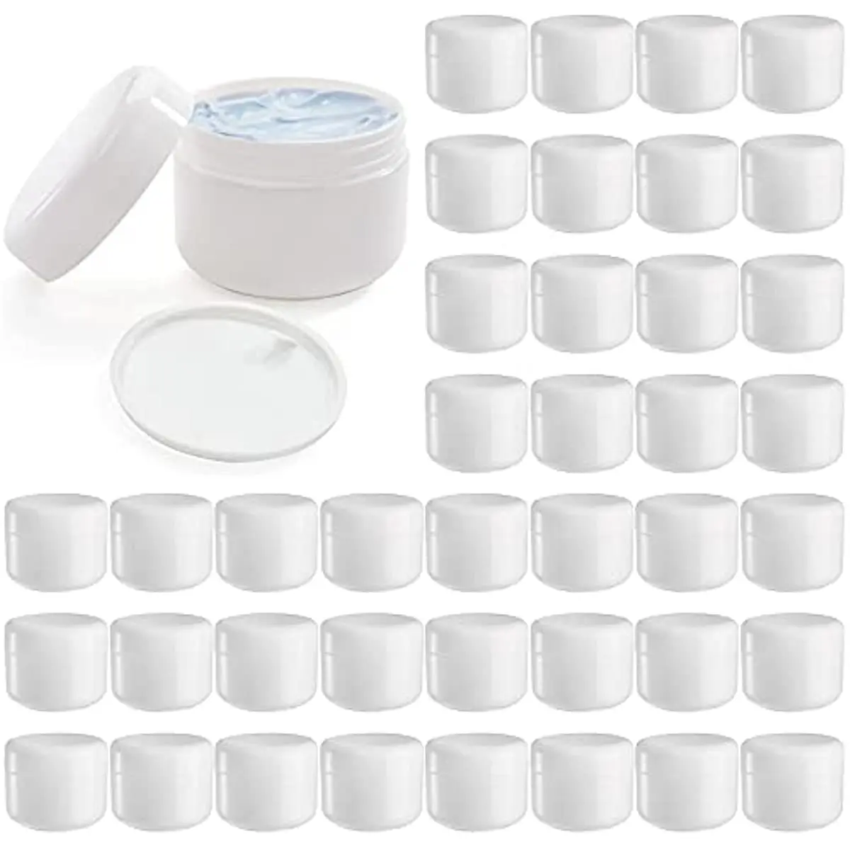 

20pcs 30G 30ML Plastic Cosmetic Cream Jars Makeup Refillable Container Portable Samples Body Lotion Pots with Liner and Dome Lid